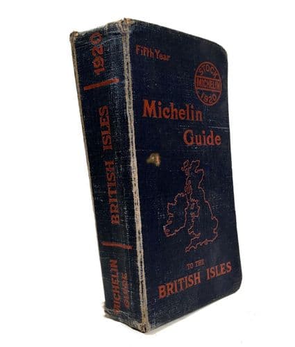 Antique 1920 Fifth Year Michelin Guide To The British Isles Book Map Advertising